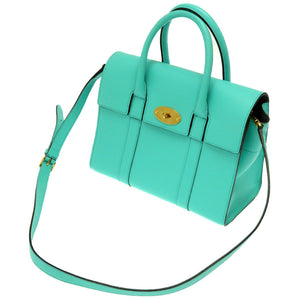 新品同様 マルベリー ベイズウォーター ミニ 2WAY バッグ レザー ライトグリーン系 ハンドバッグ バッグ 緑 0023 【中古】 MULBERRY