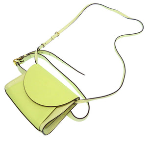 未使用 マルニ レザー 2WAY ウエストバッグ ショルダーバッグ ウエストバッグ イエロー 黄 0079【中古】MARNI