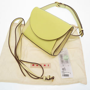 未使用 マルニ レザー 2WAY ウエストバッグ ショルダーバッグ ウエストバッグ イエロー 黄 0079【中古】MARNI