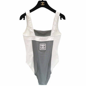 未使用 シャネル スポーツライン スイムウェア ワンピース水着 サイズ40 ナイロン グレー 0129【中古】CHANEL レディース