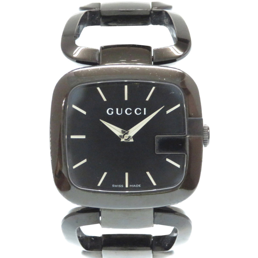グッチ クオーツ 腕時計 125.4 ステンレス ブラック 黒文字盤 0003【中古】GUCCI レディース
