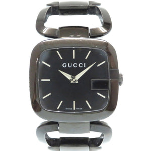 グッチ クオーツ 腕時計 125.4 ステンレス ブラック 黒文字盤 0003【中古】GUCCI レディース