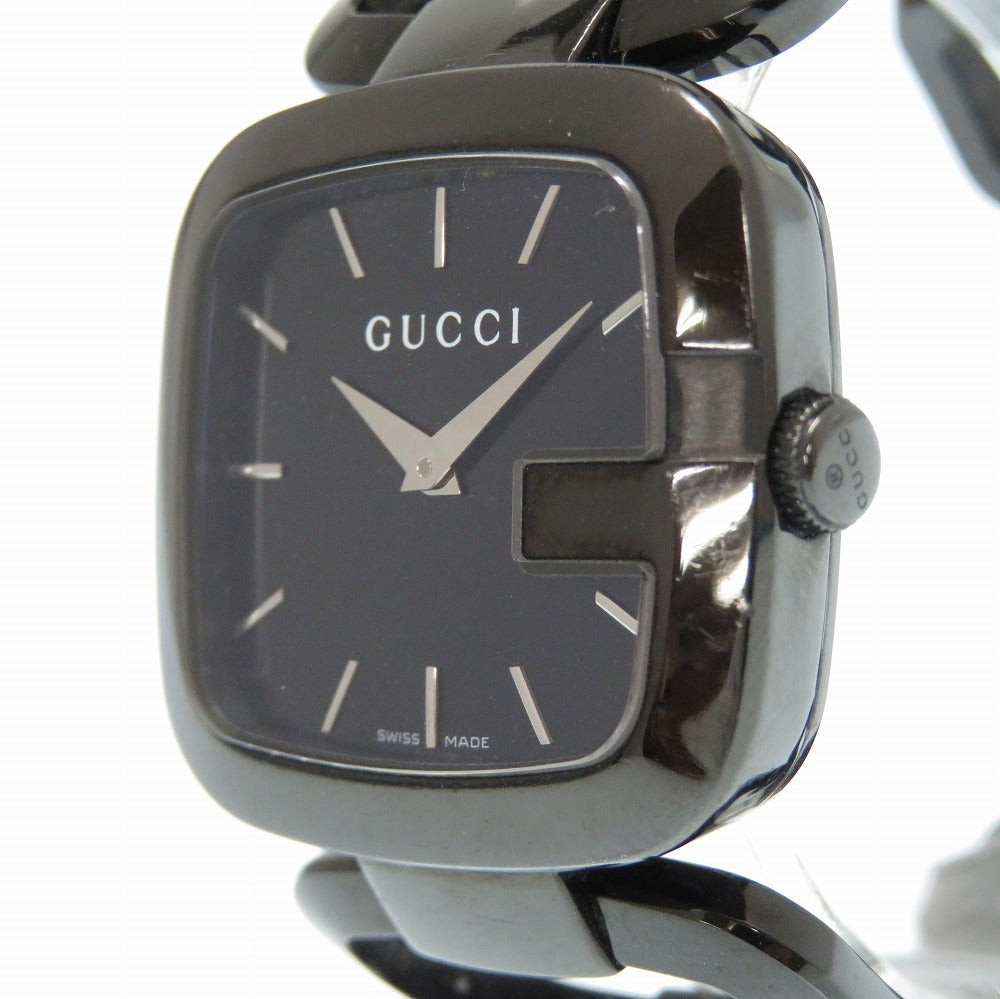 グッチ クオーツ 腕時計 125.4 ステンレス ブラック 黒文字盤 0003【中古】GUCCI レディース