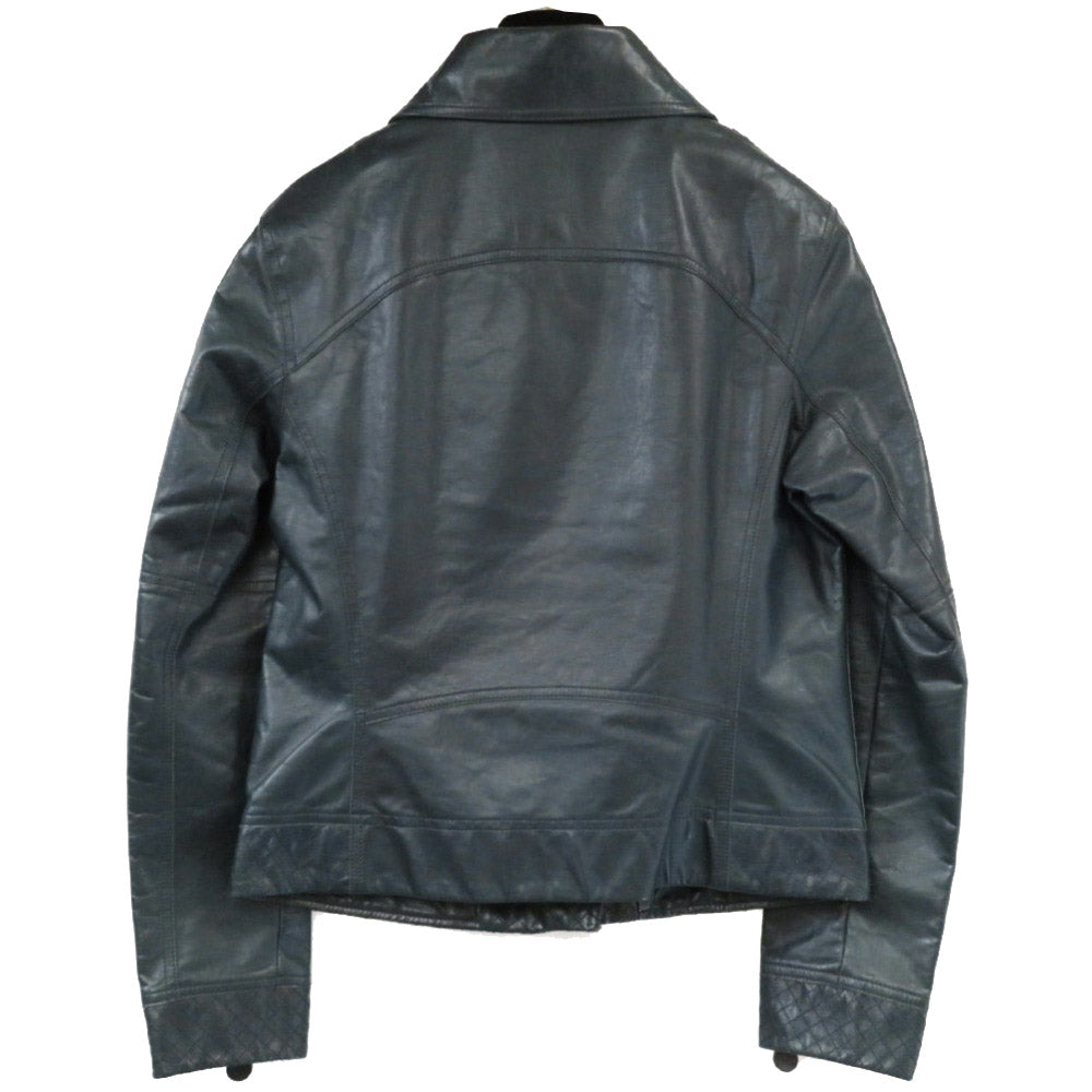 シャネル ライダース ダブル レザージャケット P43495C00177 ネイビー 40サイズ 0164【中古】CHANEL レディース