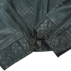シャネル ライダース ダブル レザージャケット P43495C00177 ネイビー 40サイズ 0164【中古】CHANEL レディース