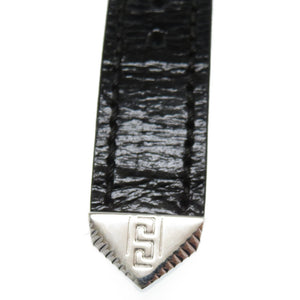 新品同様 ジャンニ ヴェルサーチ クオーツ 腕時計 メデューサ GP/レザー ブラック/シルバー 黒文字盤 0481【中古】Gianni Versace レディース