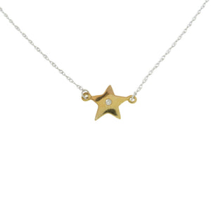 新品同様 ライオンハート K10YG/K10WG ダイヤ スター ネックレス ダイヤモンド ゴールド ペンダント アクセサリー 0510【中古】LION HEART