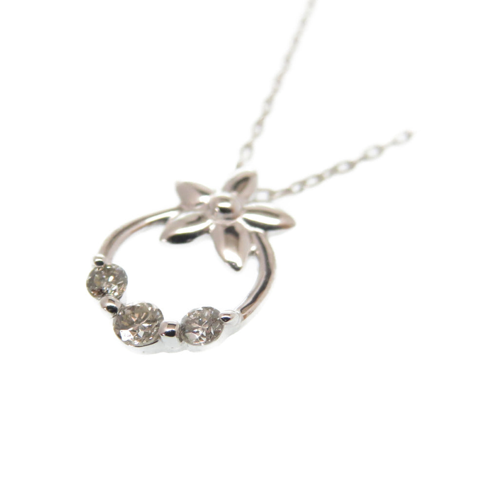 新品同様 ライオンハート K10WG ダイヤ ネックレス ペンダント アクセサリー 0513【中古】LION HEART