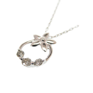 新品同様 ライオンハート K10WG ダイヤ ネックレス ペンダント アクセサリー 0513【中古】LION HEART