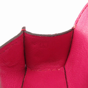 新品同様 エルメス ウッドパズル ケース付 ウッド/シェーブル ナチュラル/ローズショッキング □L刻印 0556【中古】HERMES