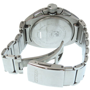 シチズン アテッサ エコドライブ ソーラー 電波 腕時計 チタン H610-T015581 ブラック 黒文字盤 0594【中古】CITIZEN メンズ