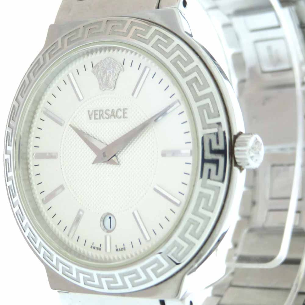 ヴェルサーチ クオーツ 腕時計 ステンレススチール シルバー文字盤 0681【中古】VERSACE メンズ