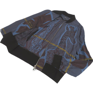 美品 ルイヴィトン チャップマンブラザーズ 17SS ジラフ ボンバージャケット サバンナ ナイロン ブルゾン サイズ48 ブルー 青 LV 0713【中古】LOUIS VUITTON メンズ