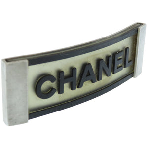 シャネル ロゴ スポーツライン バレッタ ラバーブラック 01P刻印 髪留め 黒 0716【中古】CHANEL アクセサリー