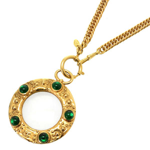 美品 シャネル ルーペ カラーストーン ゴールド ヴィンテージ ゴールド チェーン ネックレス アクセサリー 0765 【中古】 CHANEL