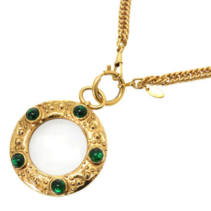 美品 シャネル ルーペ カラーストーン ゴールド ヴィンテージ ゴールド チェーン ネックレス アクセサリー 0765 【中古】 CHANEL