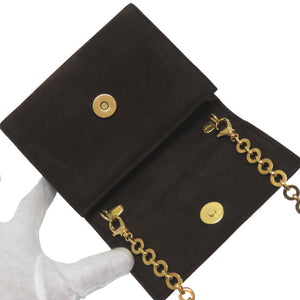 美品 サルヴァトーレ フェラガモ ヴァラ チェーン ショルダーバッグ 4Q-213202 スウェード ブラウン 0798【中古】Salvatore Ferragamo