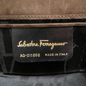 美品 サルヴァトーレ フェラガモ ヴァラ チェーン ショルダーバッグ 4Q-213202 スウェード ブラウン 0798【中古】Salvatore Ferragamo