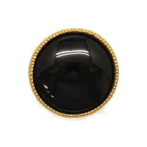 美品 シャネル ヴィンテージ オニキス 96Ａ ゴールド ブローチ アクセサリー ブラック 黒 0015 【中古】 CHANEL