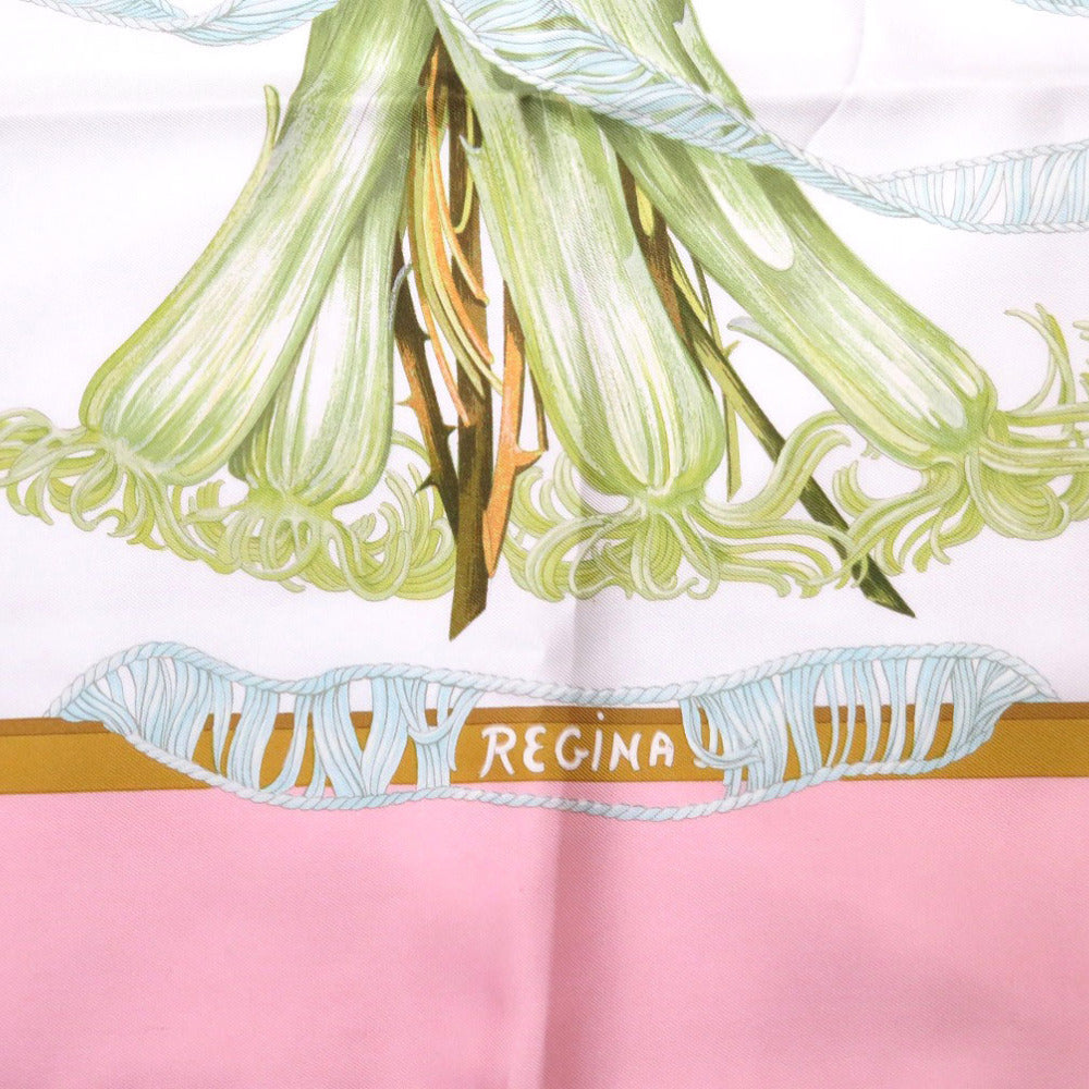 美品 エルメス カレ90 REGINA 女王陛下 シルク ピンク スカーフ 0147 【中古】 HERMES
