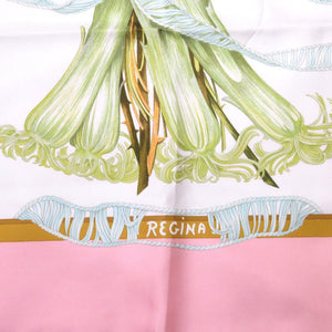 美品 エルメス カレ90 REGINA 女王陛下 シルク ピンク スカーフ 0147 【中古】 HERMES