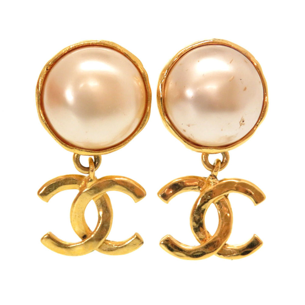 シャネル ヴィンテージ 93A ココマーク フェイクパール イヤリング アクセサリー 0052 【中古】 CHANEL