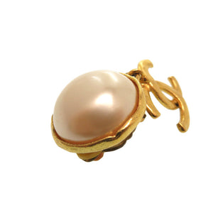 シャネル ヴィンテージ 93A ココマーク フェイクパール イヤリング アクセサリー 0052 【中古】 CHANEL