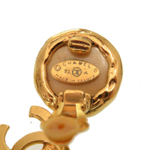 シャネル ヴィンテージ 93A ココマーク フェイクパール イヤリング アクセサリー 0052 【中古】 CHANEL