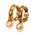 美品 シャネル ヴィンテージ フェイクパール ループ ココマーク 93P ゴールド イヤリング アクセサリー 0055 【中古】 CHANEL