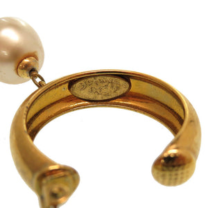 美品 シャネル ヴィンテージ フェイクパール ループ ココマーク 93P ゴールド イヤリング アクセサリー 0055 【中古】 CHANEL