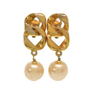 シャネル ヴィンテージ ゴールド チェーン モチーフ イヤリング アクセサリー 0056 【中古】 CHANEL