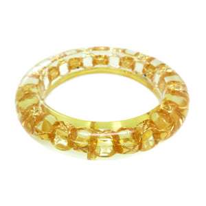 シャネル チェーン クリア バングル ヴィンテージ ゴールド アクセサリー アンティーク 0068【中古】CHANEL