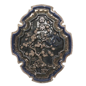 美品 シャネル ココマーク 香奈ル ブローチ 10A ガンメタリック アクセサリー 0086 【中古】 CHANEL