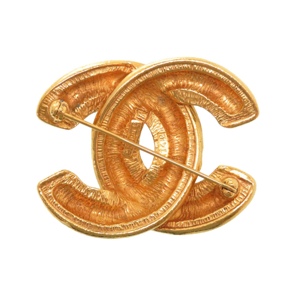 シャネル ヴィンテージ ココマーク マトラッセ ゴールド ブローチ アクセサリー 0087 【中古】 CHANEL