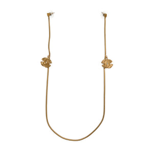 美品 シャネル ココマーク ワイヤー チェーン ピアス ゴールド ヴィンテージ 01P刻印 アクセサリー 0093【中古】CHANEL