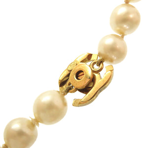 シャネル ココマーク ターンロック パール ネックレス フェイクパール ゴールド金具 アクセサリー ヴィンテージ 0095【中古】CHANEL