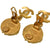 美品 シャネル ココマーク カラーストーン ゴールド イヤリング ワインレッド アクセサリー 0097【中古】CHANEL