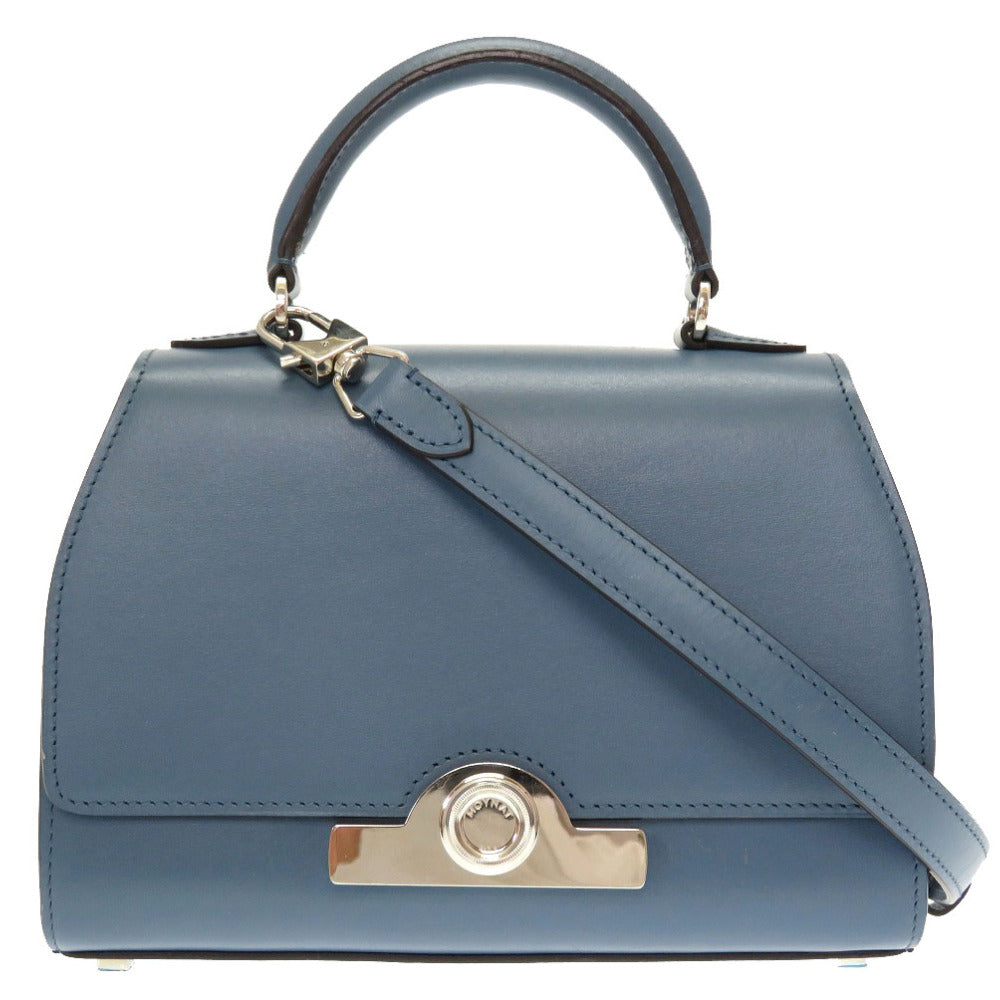 美品 モワナ Mini Rejane 2WAY ショルダー ハンドバッグ レザー ブルー ショルダーストラップ 0107【中古】MOYNAT