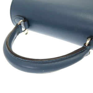 美品 モワナ Mini Rejane 2WAY ショルダー ハンドバッグ レザー ブルー ショルダーストラップ 0107【中古】MOYNAT