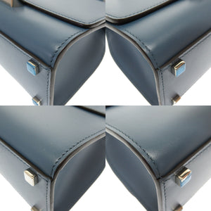 美品 モワナ Mini Rejane 2WAY ショルダー ハンドバッグ レザー ブルー ショルダーストラップ 0107【中古】MOYNAT