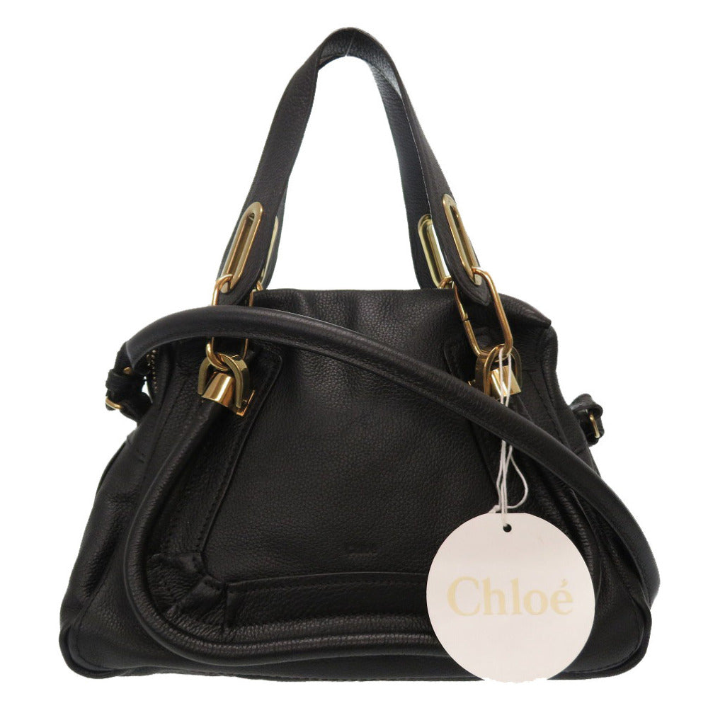 美品 クロエ パラティ スモール レザー ブラック 2WAY ハンドバッグ バッグ 黒 0114 【中古】 Chloe レディース