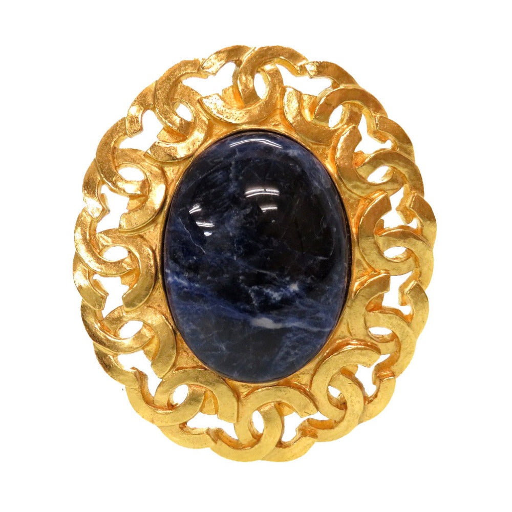 美品 シャネル カラーストーン ココマーク ヴィンテージ ゴールド ブローチ アクセサリー 0116 【中古】 CHANEL