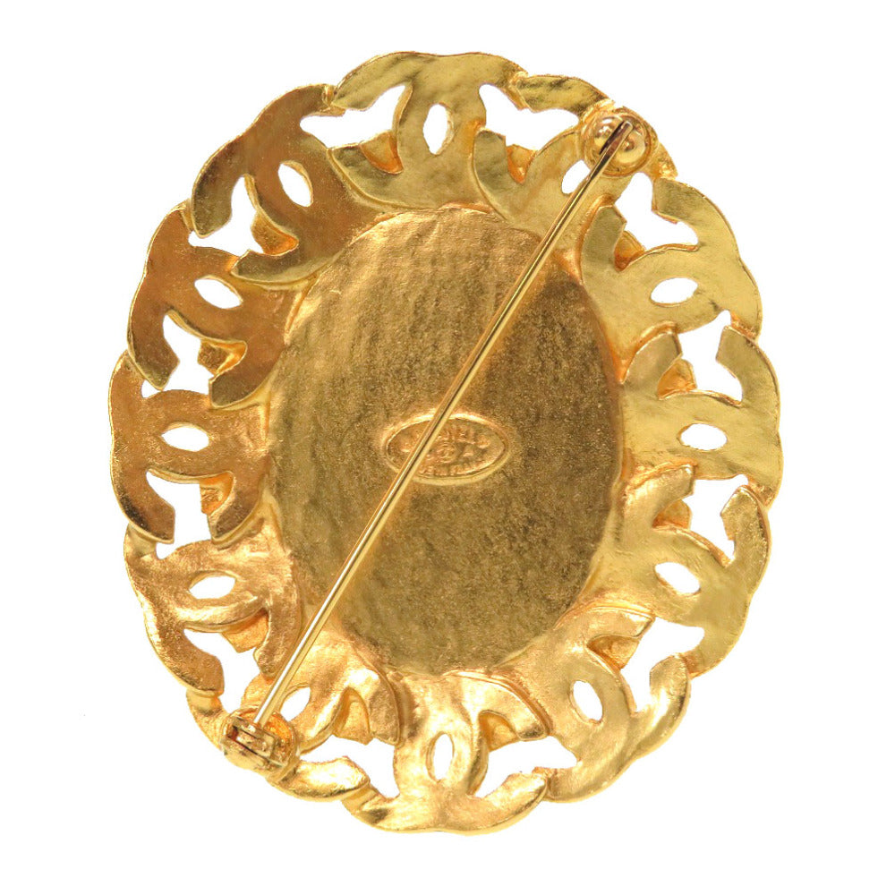 美品 シャネル カラーストーン ココマーク ヴィンテージ ゴールド ブローチ アクセサリー 0116 【中古】 CHANEL