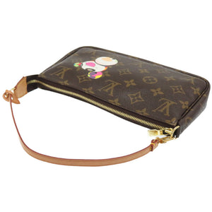 美品 ルイヴィトン モノグラム パンダ ポシェット アクセソワール M51981 村上隆 アクセサリーポーチ バッグ LV 0035【中古】LOUIS VUITTON
