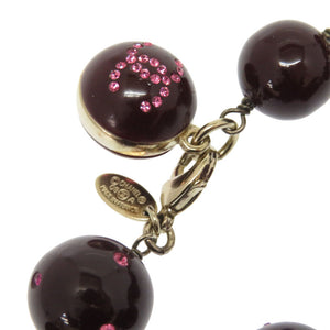 美品 シャネル ココマーク ストーン ボルドー 08A ネックレス アクセサリー 0065 【中古】 CHANEL