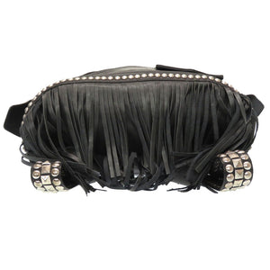 美品 ディースクエアード スタッズ レザー ブラック ヴィンテージ加工 リュックサック バックパック バッグ 黒 0067 【中古】 DSQUARED2