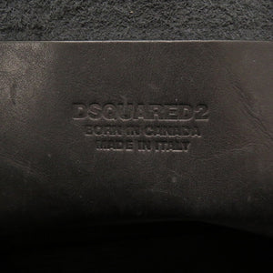 美品 ディースクエアード スタッズ レザー ブラック ヴィンテージ加工 リュックサック バックパック バッグ 黒 0067 【中古】 DSQUARED2