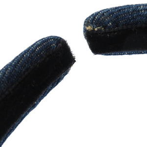 美品 シャネル ターンロック デニム カチューシャ ココマーク ブルー 青 0076【中古】CHANEL ヘアアクセサリー
