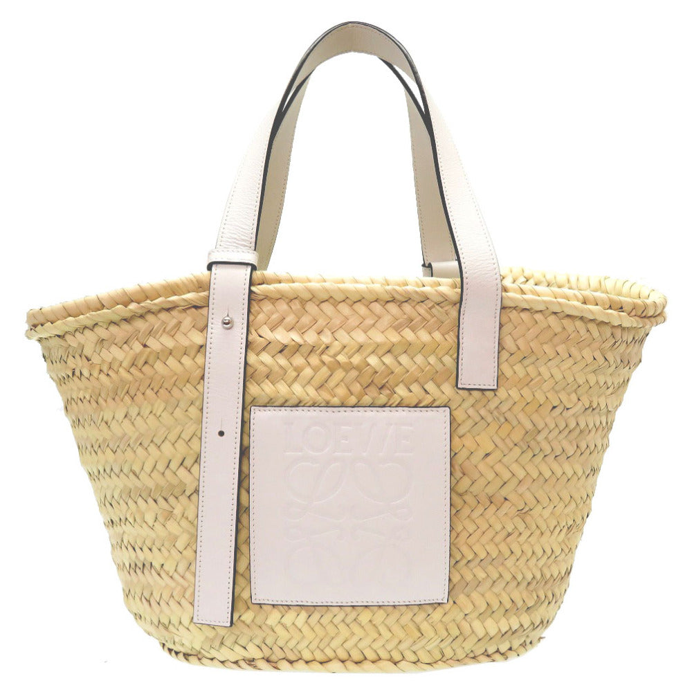 未使用 ロエベ バスケットバッグ カーフ ヤシの葉 ホワイト トートバッグ バッグ 白 0082 【中古】 LOEWE