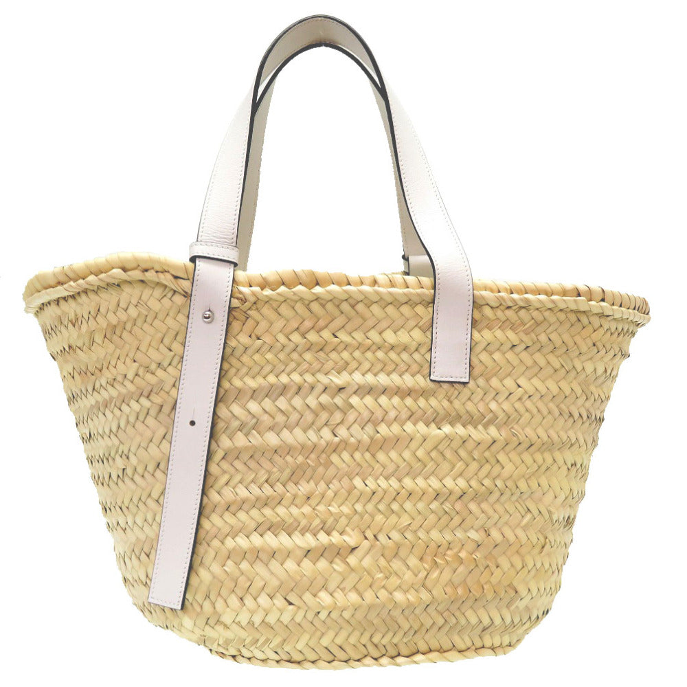 未使用 ロエベ バスケットバッグ カーフ ヤシの葉 ホワイト トートバッグ バッグ 白 0082 【中古】 LOEWE